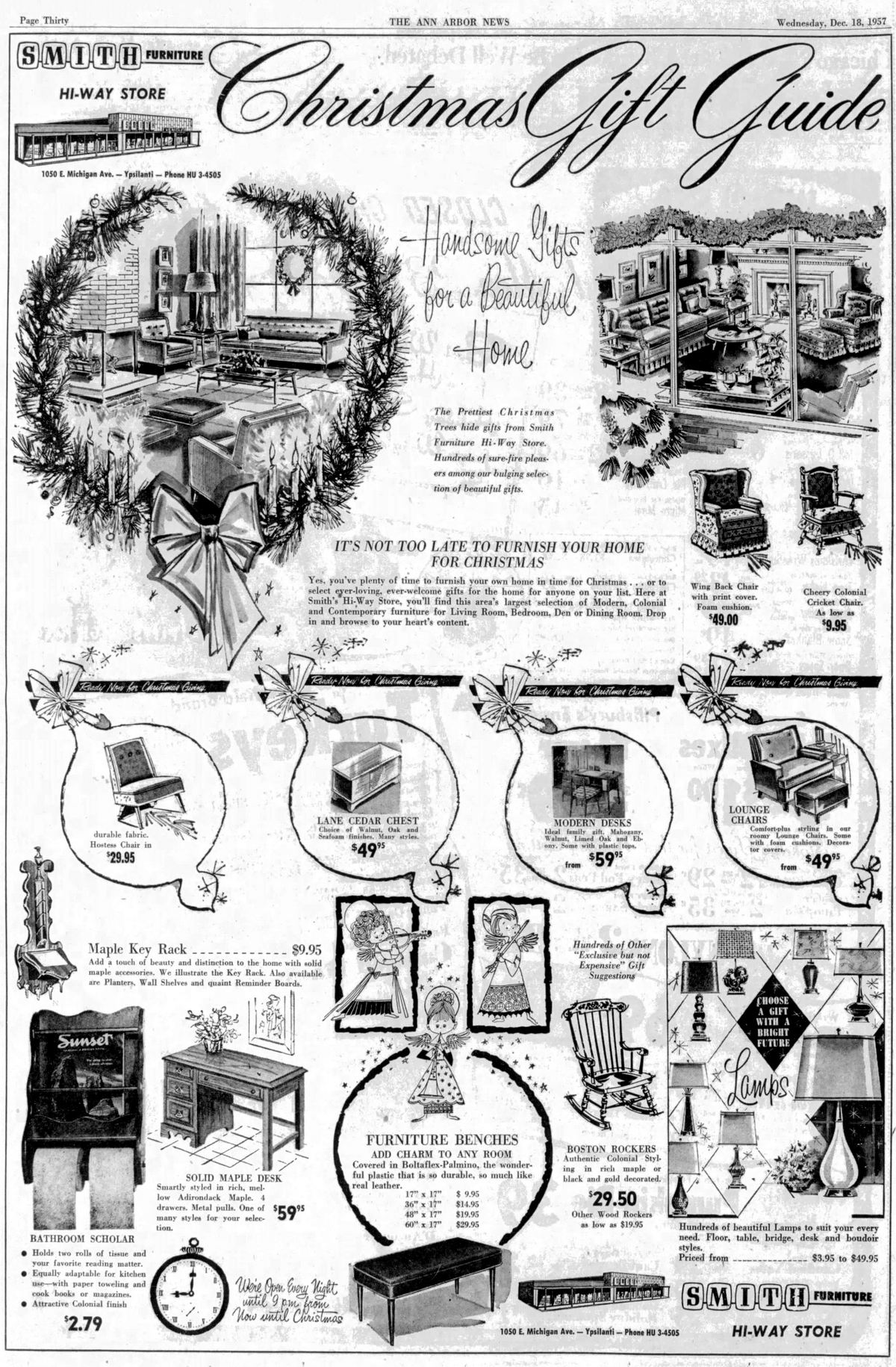 Smith Furniture - Dec 18 1957 Article